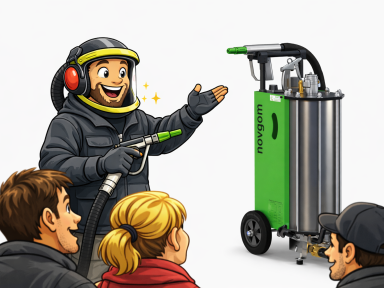 Demonstration-aerogommage-Belgique